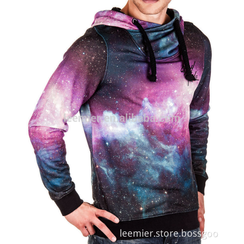 High quality galaxy colored custom sublimated hoodies